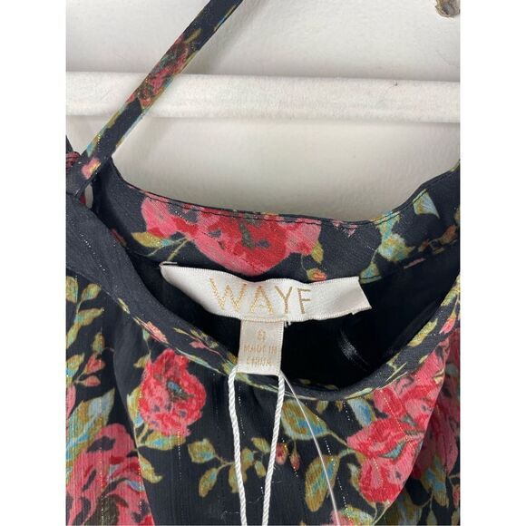 NWT WAYF Nordstrom Liberty Cold Shoulder Chiffon Boho Floral Blouse Size S - Picture 4 of 13